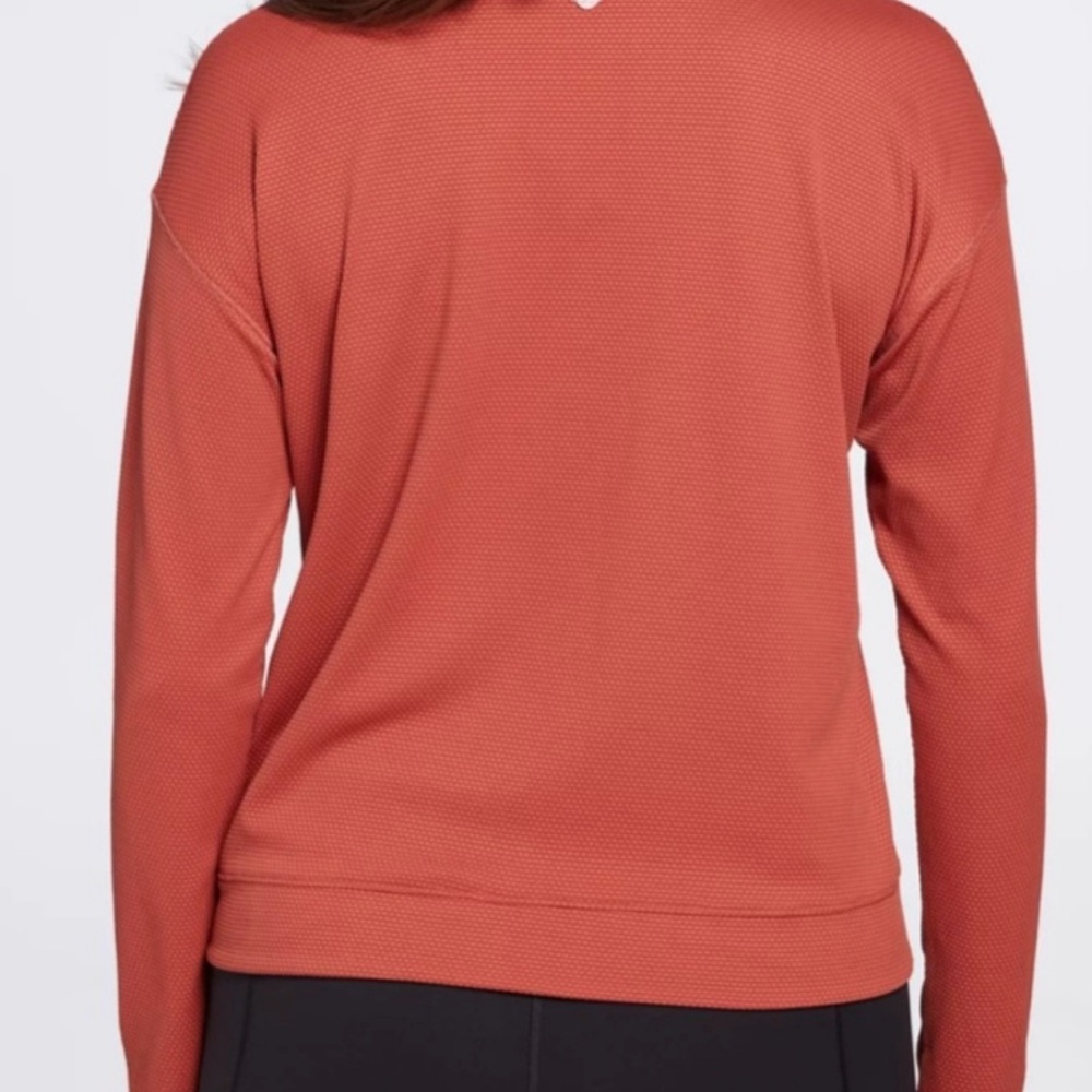CALIA Bubble Mesh Long Sleeve Shirt in Rust - Picture 3 of 10